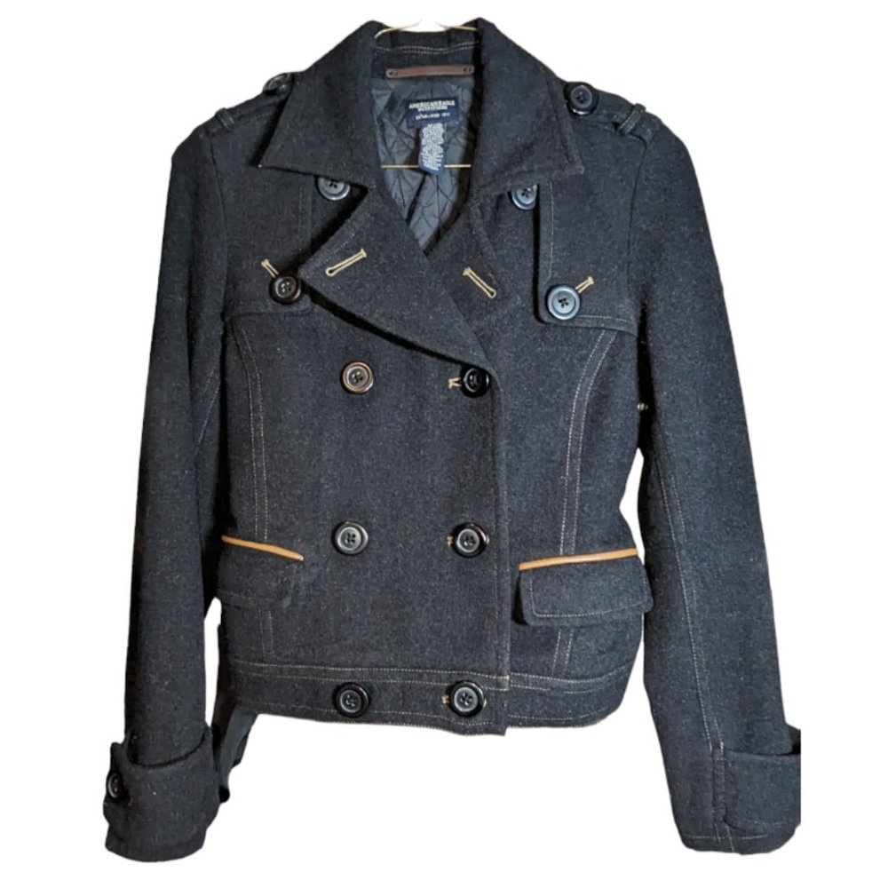 Women's American Eagle Outfitters Wool M/M Peacoat Short Double-Breasted…